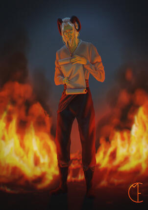 Rendered fullbody + background (commission)